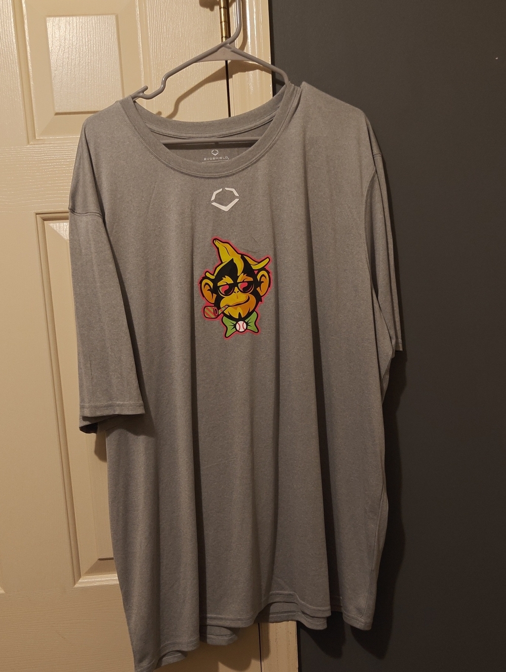Grey Graphic Men's Performance Tee with Party Animal Banana Ball Logo
